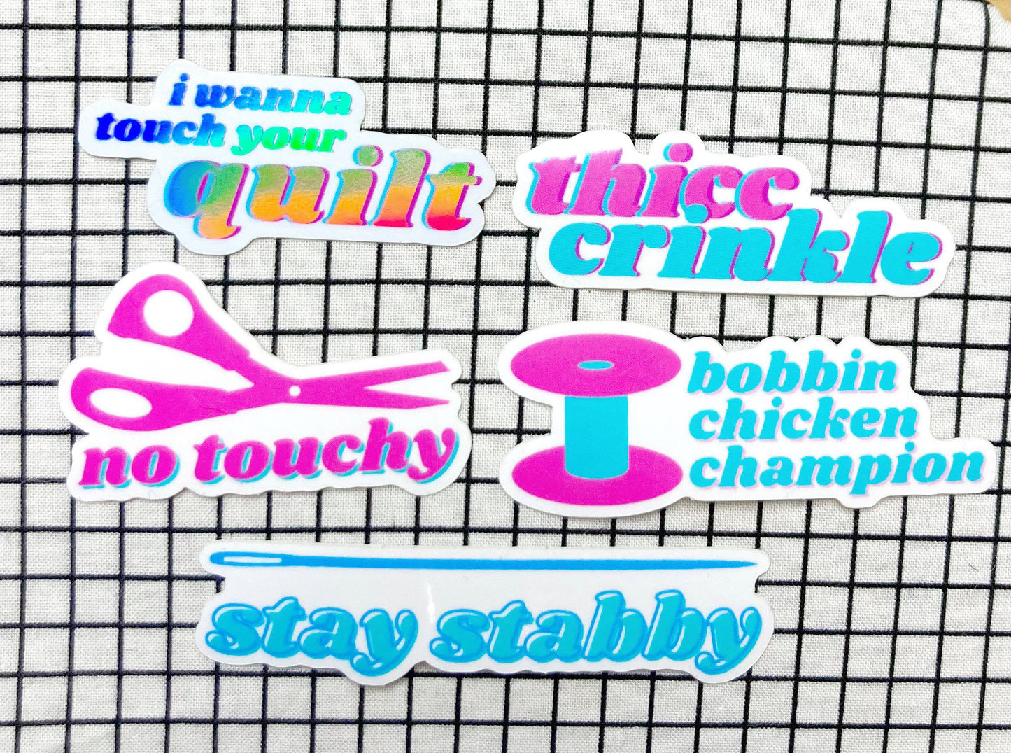 No Touchy! sewing scissor and quilting vinyl sticker